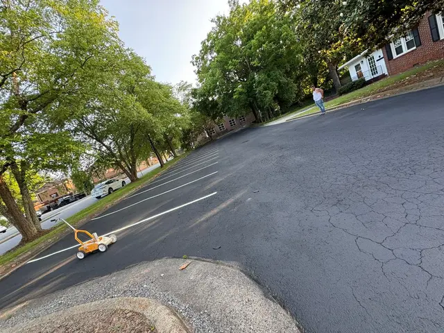 Large commercial lot after paving